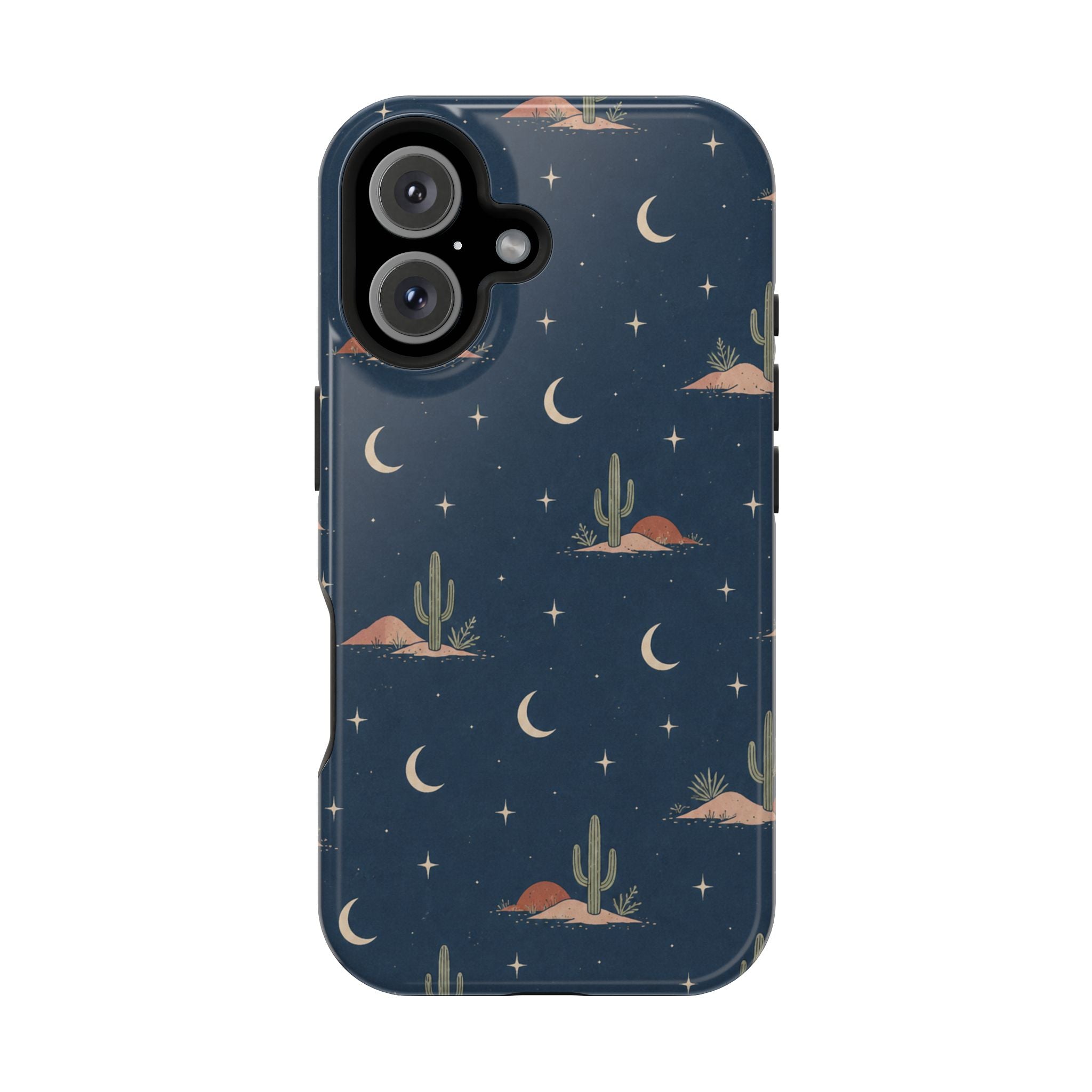 Desert Moon MagSafe Phone Case, glossy iPhone 16, rear view