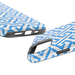Preppy Blue Geometric MagSafe Compatible Impact Phone Case