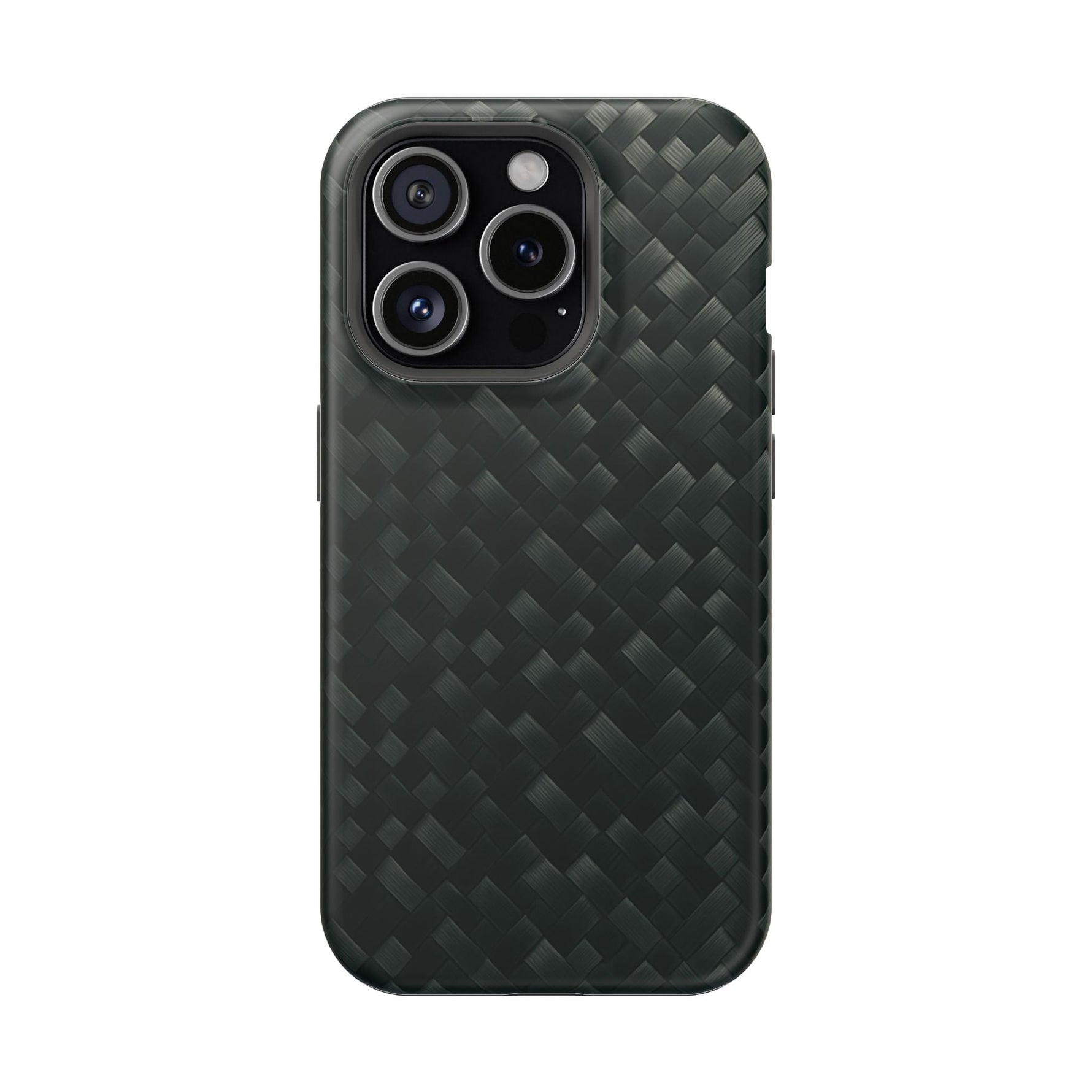 Dark Carbon Fiber Texture Magnetic Impact-Resistant iPhone Case | MagSafe compatible  Shamo's iPhone 15 Pro / Matte
