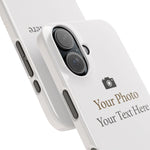 Personalized Slim Phone Case, Custom Photo & Text Minimal Floral Design - iPhone 17 - Shamo's