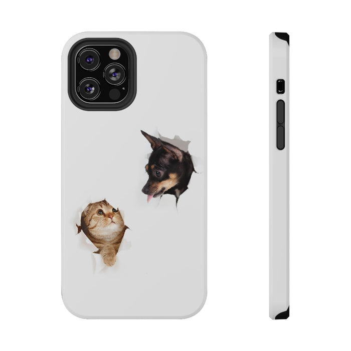 Impact-Resistant Cases with a cat and a dog