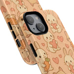 Cozy Critter Friends iPhone Case — Cute Bunny & Kitten Heart Pattern with MagSafe - Shamo's