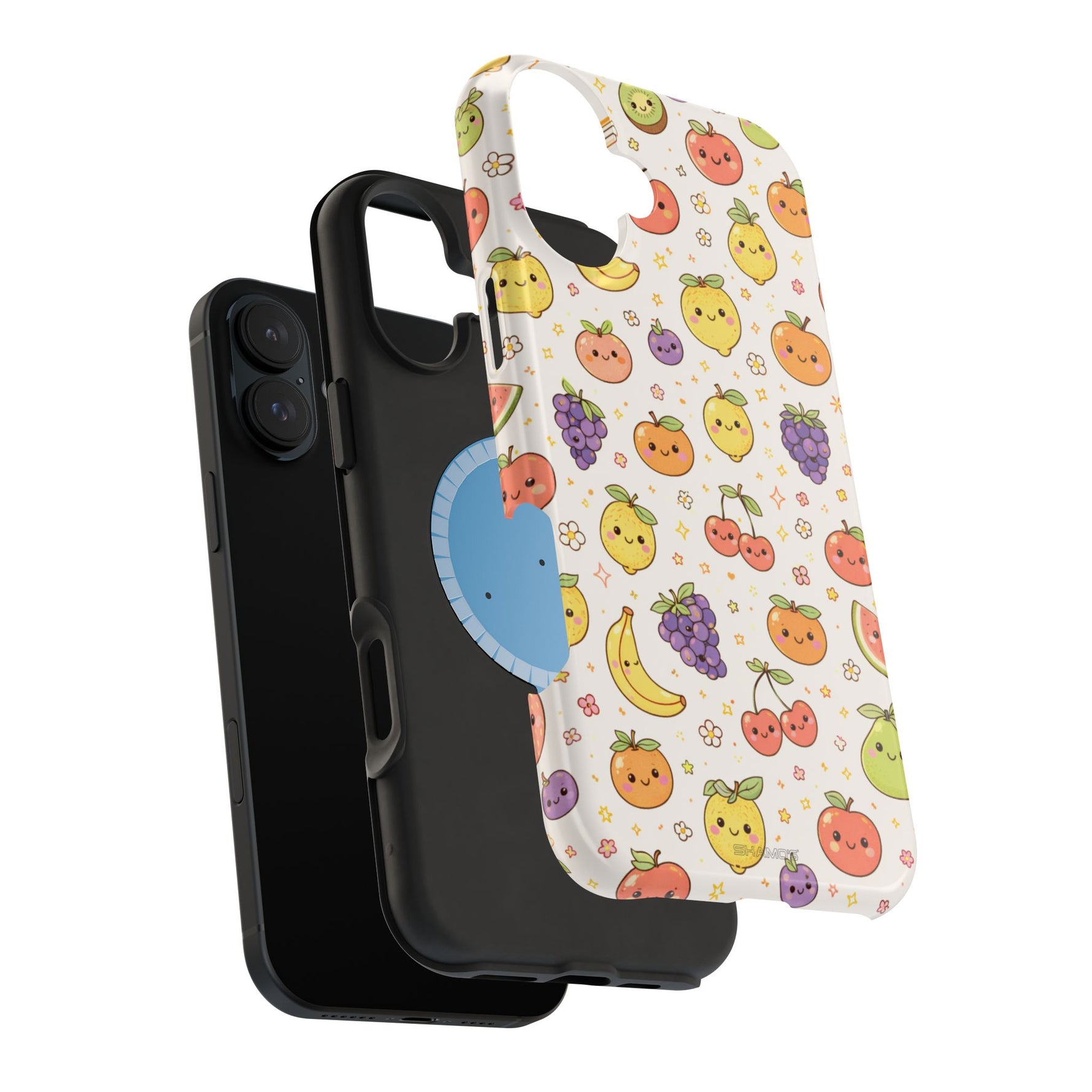 Cute Kawaii Fun Fruit Pattern Magnetic Impact-Resistant iPhone Case with MagSafe Compatibility
