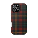Funda para iPhone resistente a impactos con diseño de cuadros escoceses rojos y verdes con MagSafe