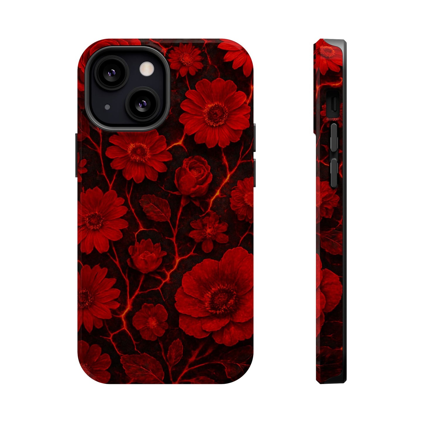 Melted Lava Dark Red Floral iPhone Case — MagSafe Compatible  Shamo's iPhone 13 Mini / Glossy
