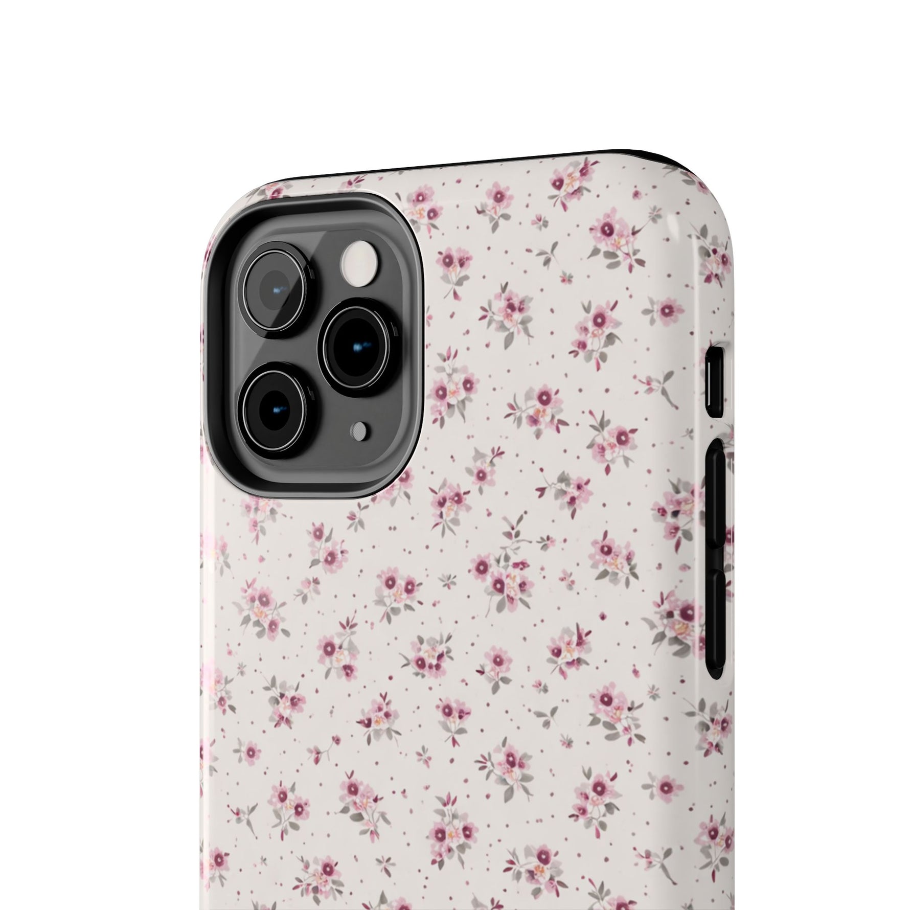 Rosebud Floral Tough iPhone Case — Pink Vintage Flower Protective Cover - iPhone 17 - Shamo's