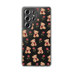 Romantic Teddy Bear Impact-Resistant Phone Case with Heart Design
