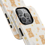 Beige Teddy Bear on Clouds iPhone Case with MagSafe