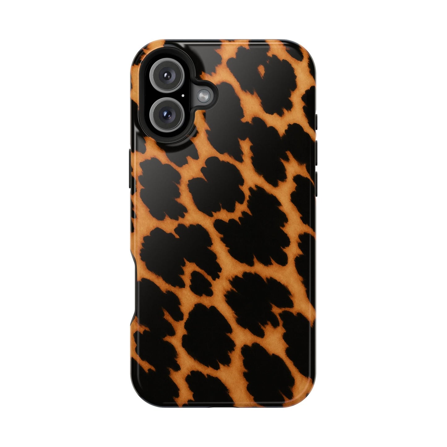 Leopard Print Impact-Resistant iPhone Case with MagSafe compatibility