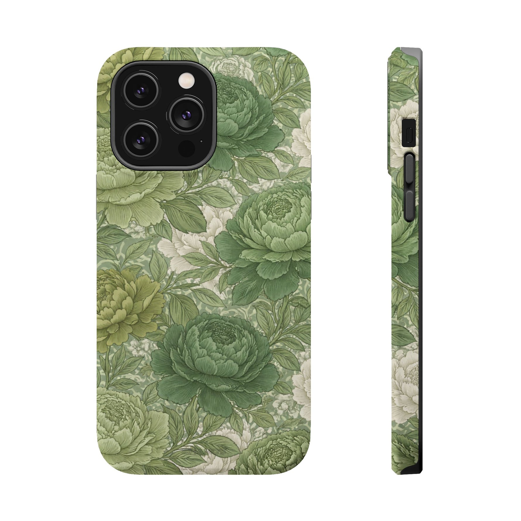 Green Succulent Floral Magnetic Impact-Resistant iPhone Case, MagSafe Compatible - iPhone 14 Pro Max / Matte - Shamo's