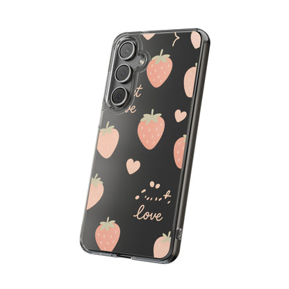 Sweet Love Strawberry Clear iPhone Case | MagSafe
