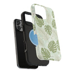 Tropical Monstera Phone Case, Impact-Resistant Magnetic iPhone Cover with MagSafe Compatibility