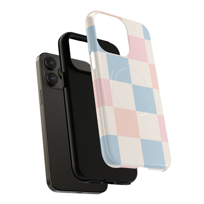 Pastel Checkerboard Pattern iPhone Cases - MagSafe