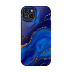 Blue Gold Marble Phone Case  Shamo's iPhone 15 Plus / Glossy / Without gift packaging