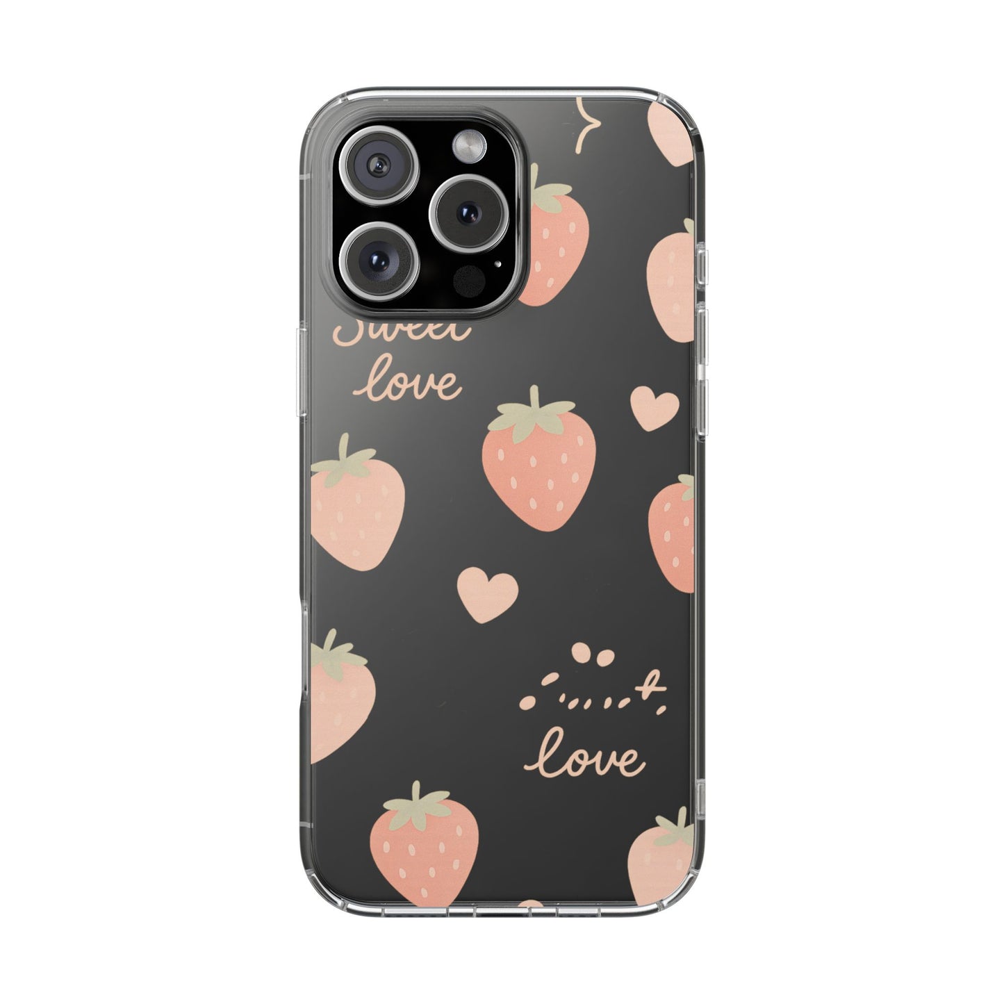 Sweet Love Strawberry Clear iPhone Case | MagSafe - Shamo's
