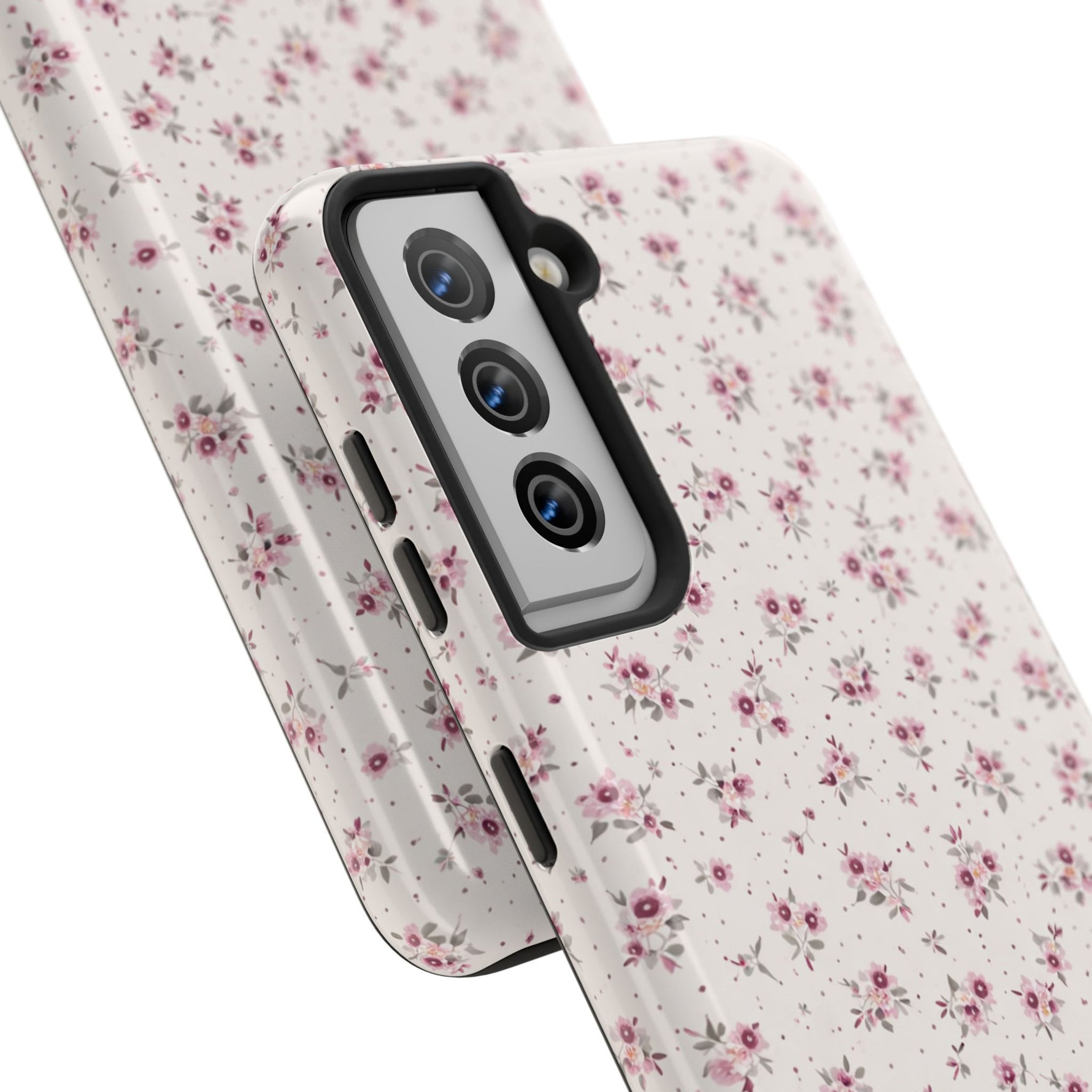 Rosebud Floral Tough iPhone Case — Pink Vintage Flower Protective Cover - iPhone 17 - Shamo's