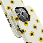 Sunflower Pattern Magnetic Impact-Resistant iPhone Case MagSafe Compatible