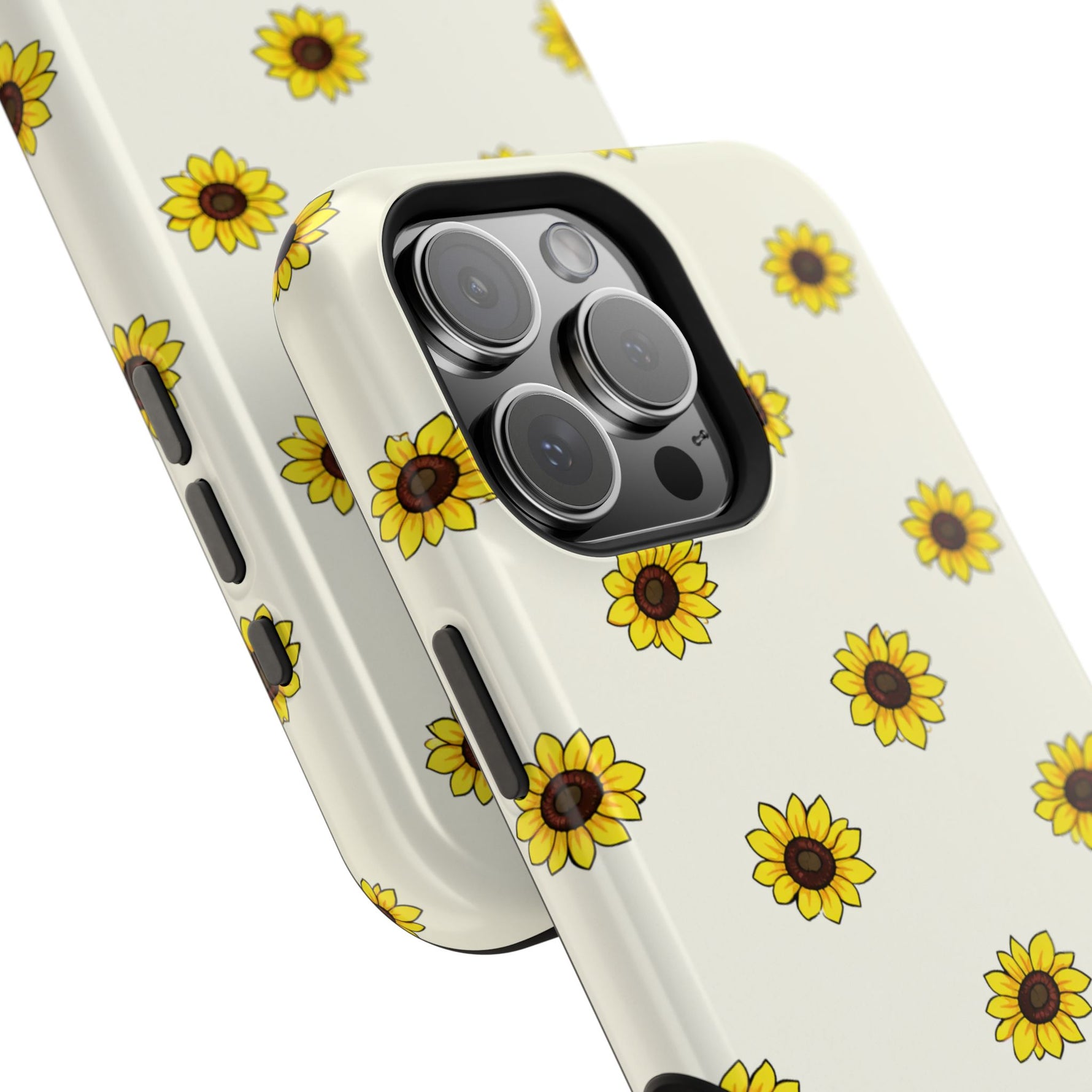 Sunflower Pattern Magnetic Impact-Resistant iPhone Case MagSafe Compatible