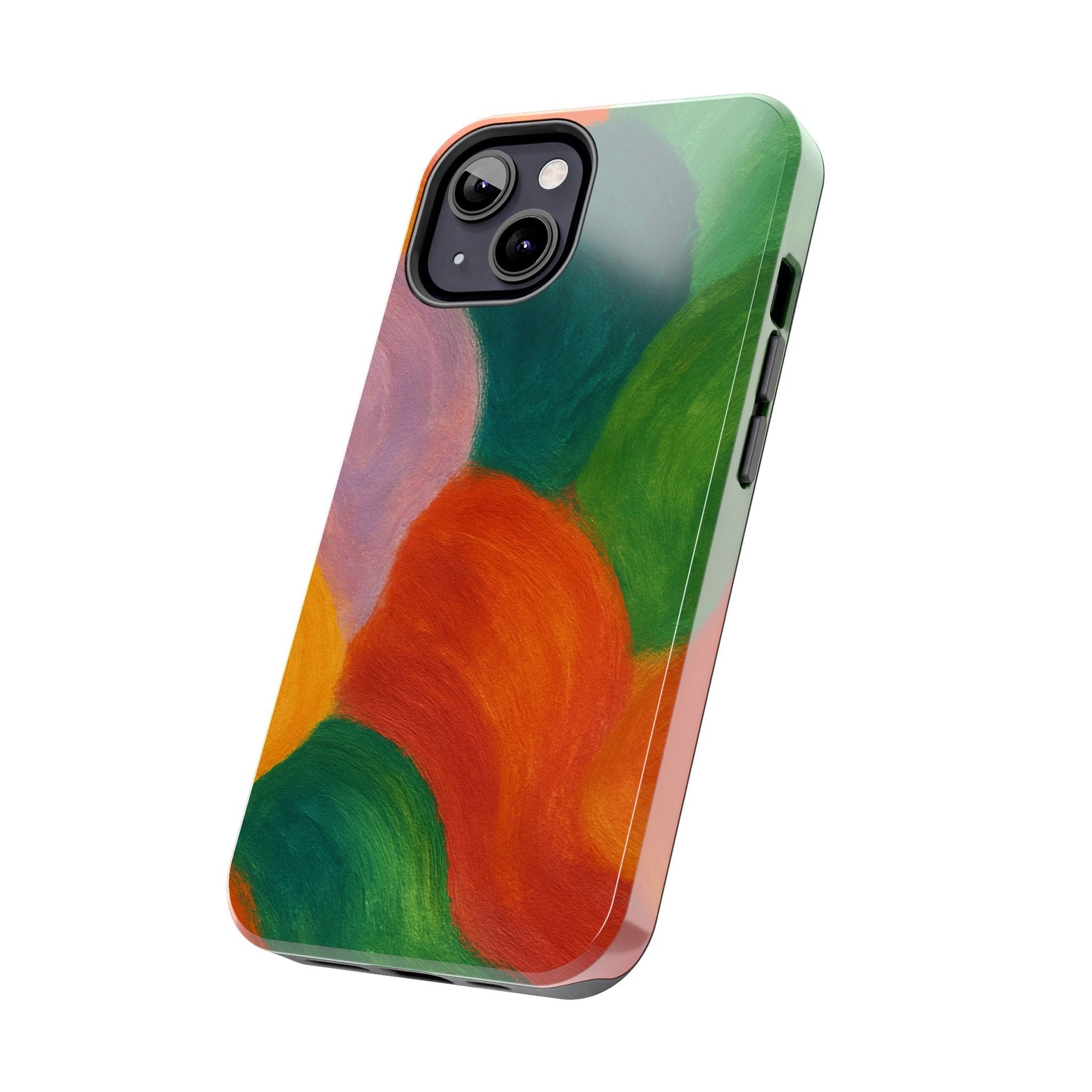 Abstract Color Wave Tough Phone Case — Bold Orange & Green Protective Phone Cover  Shamo's