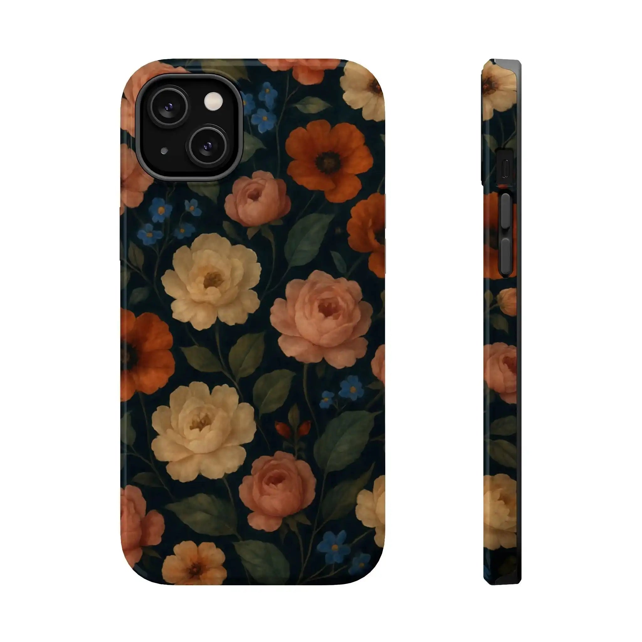 Floral Vintage Rose Magnetic Impact iPhone Case with MagSafe  Shamo's iPhone 14 Plus / Glossy