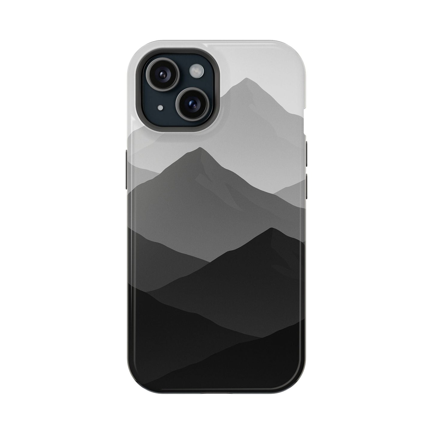 Monochrome Mountain Design iPhone Case | MagSafe  Shamo's iPhone 15 / Glossy