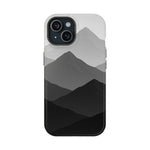 Monochrome Mountain Design iPhone Case | MagSafe  Shamo's iPhone 15 / Glossy