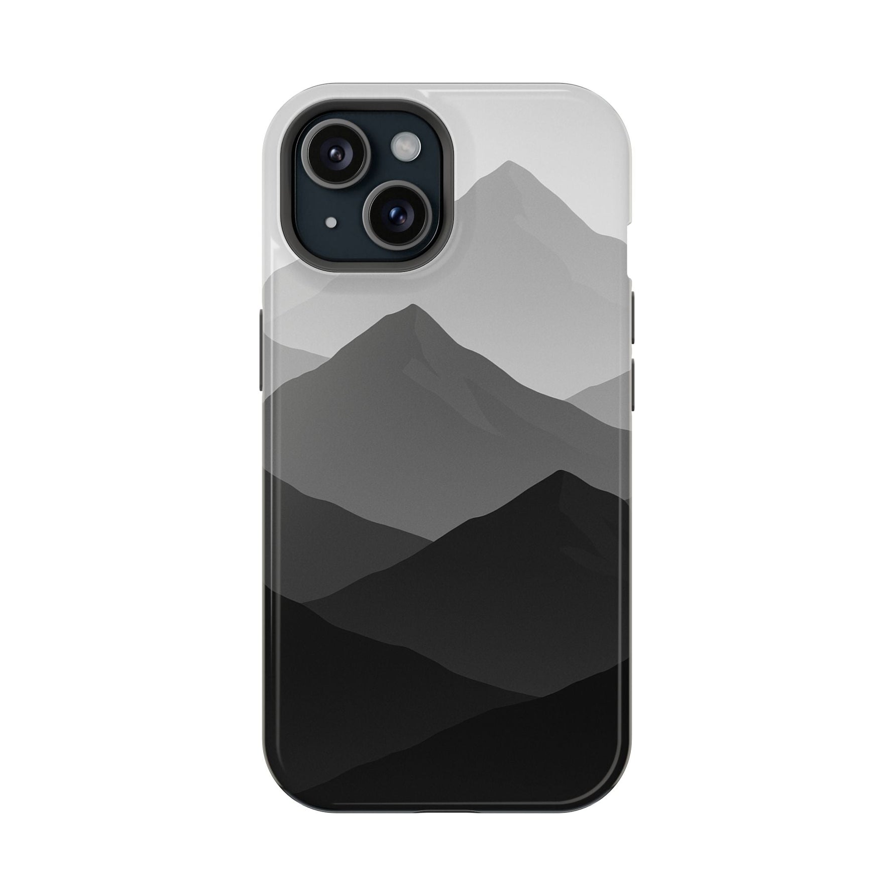 Monochrome Mountain Design iPhone Case | MagSafe  Shamo's iPhone 15 / Glossy