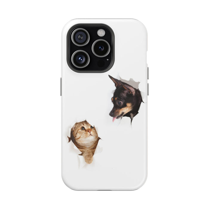 Impact-Resistant Cases with a cat and a dog