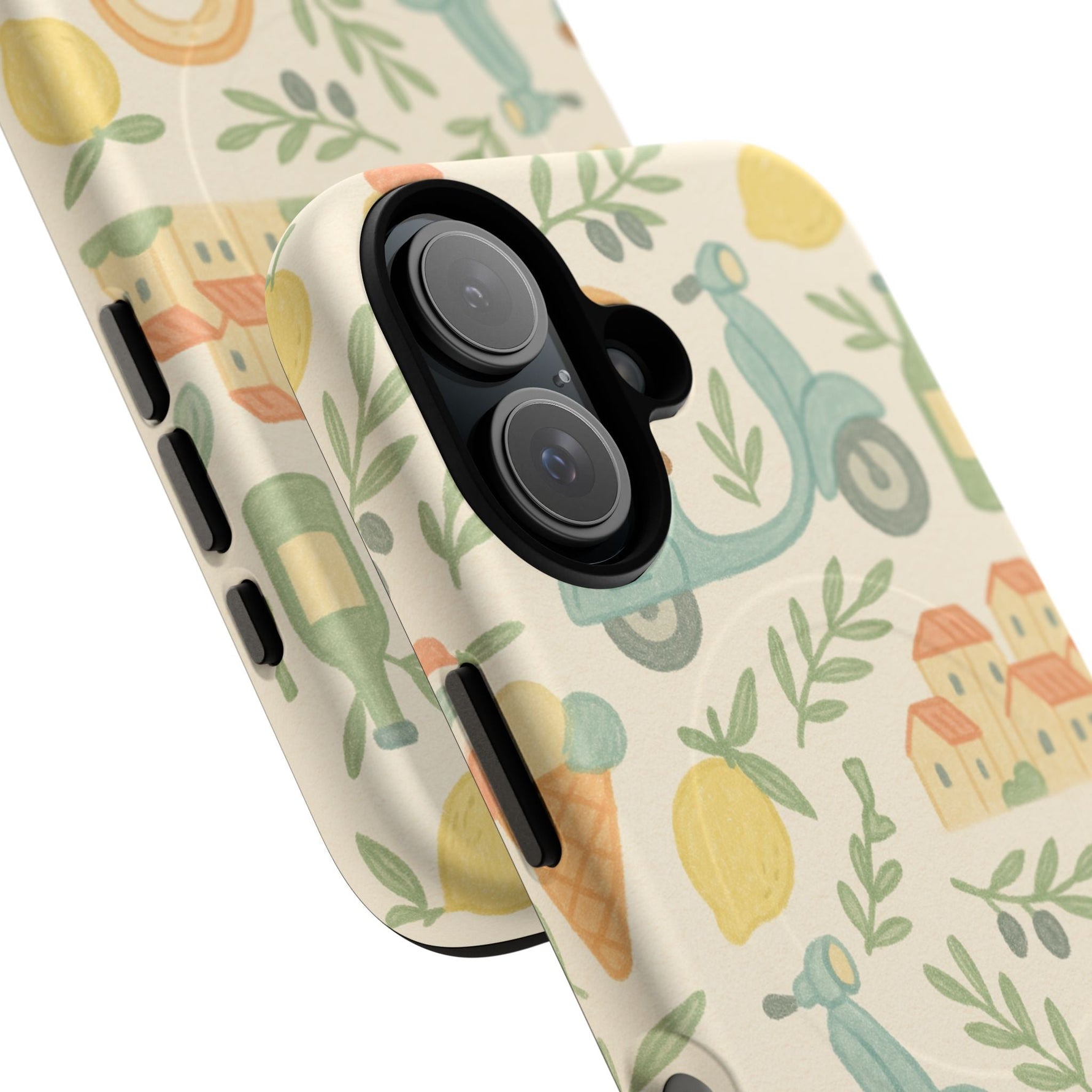 Italian Summer Drawing  iPhone Case — Lemon & Vespa Pattern Tough MagSafe Case  Shamo's