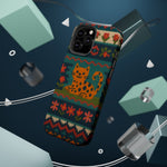 Cozy Knit Leopard Pattern Sweater Holiday Theme iPhone Case with MagSafe compatibility  Shamo's