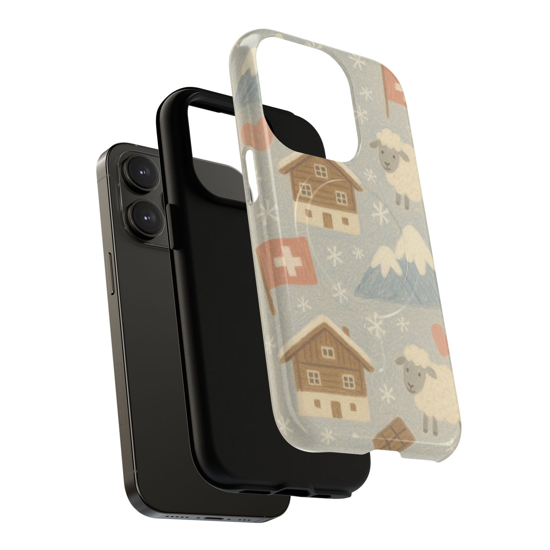 Swiss Chalet Sheep Pattern Tough MagSafe iPhone Case  Shamo's