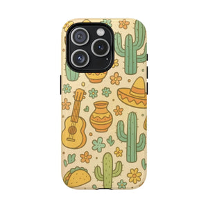 Mexico Hand-Drawn Cactus Pattern iPhone Case – Cute Desert Guitar & Sombrero Design | with MagSafe  Shamo's iPhone 15 Pro / Glossy