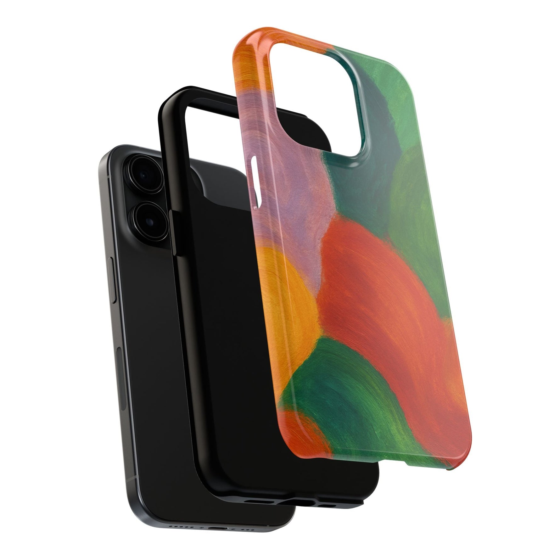 Abstract Color Wave Tough Phone Case — Bold Orange & Green Protective Phone Cover  Shamo's
