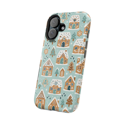 Winter Gingerbread Village Holiday Theme iPhone Case with MagSafe compatibility  Shamo's