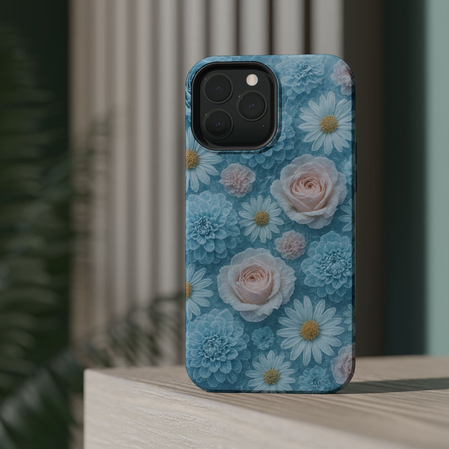 Frozen Floral Rose & Daisy Impact iPhone Case | MagSafe compatible  Shamo's