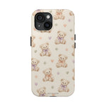 Cute Pastel Bear Impact Phone Case | Heart & Star Kawaii Pattern