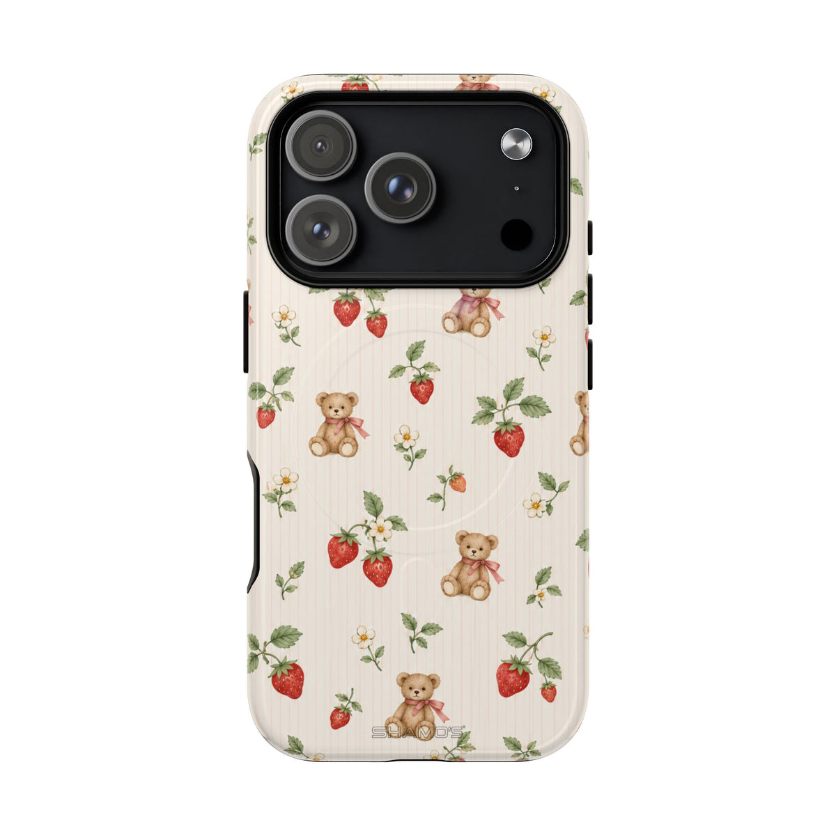 Strawberry Teddy iPhone Case with MagSafe