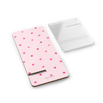 Pink Heart Check Phone Stand, Foldable Mobile Display Stand for Smartphones