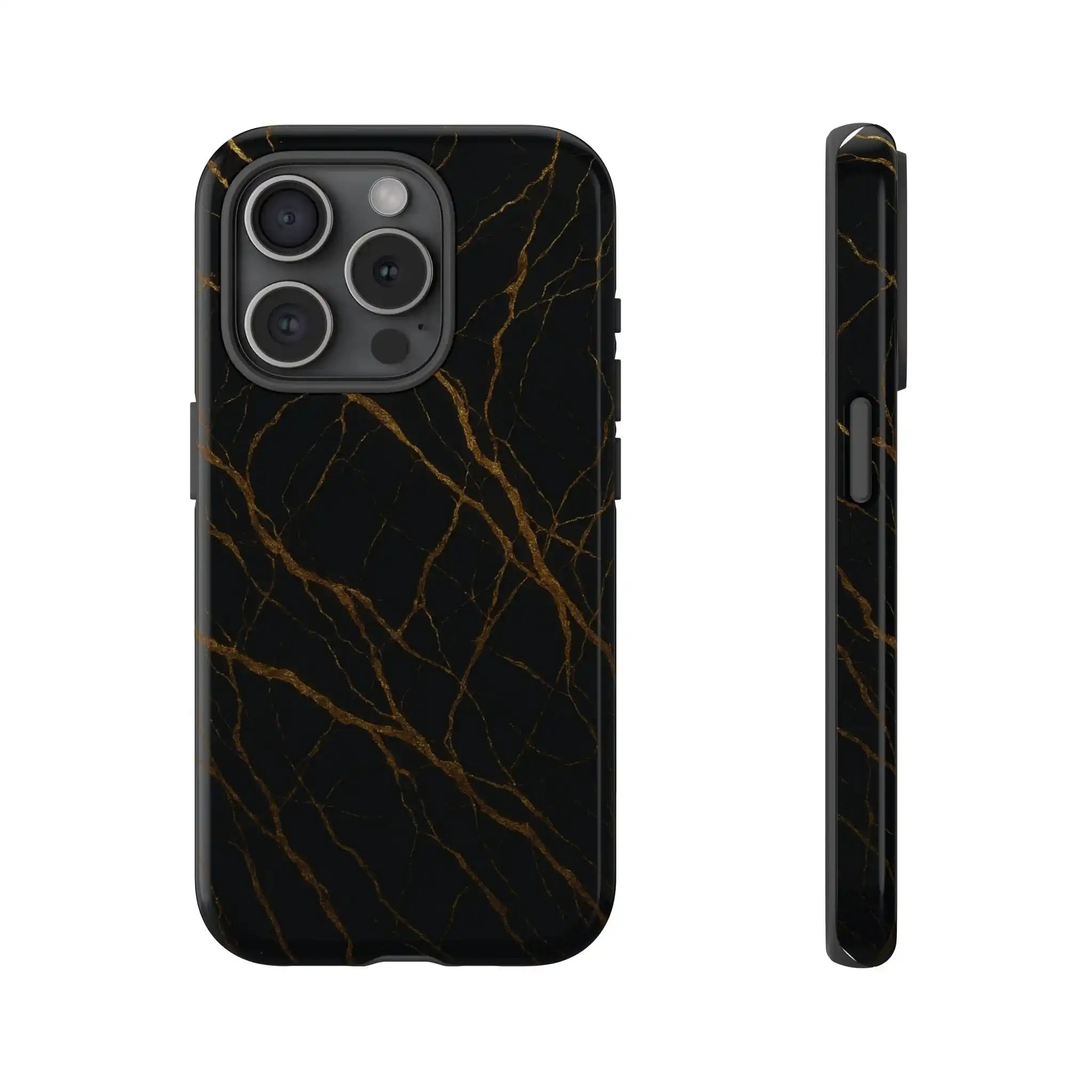Black Marble Tough Phone Case  Shamo's iPhone 15 Pro / Glossy