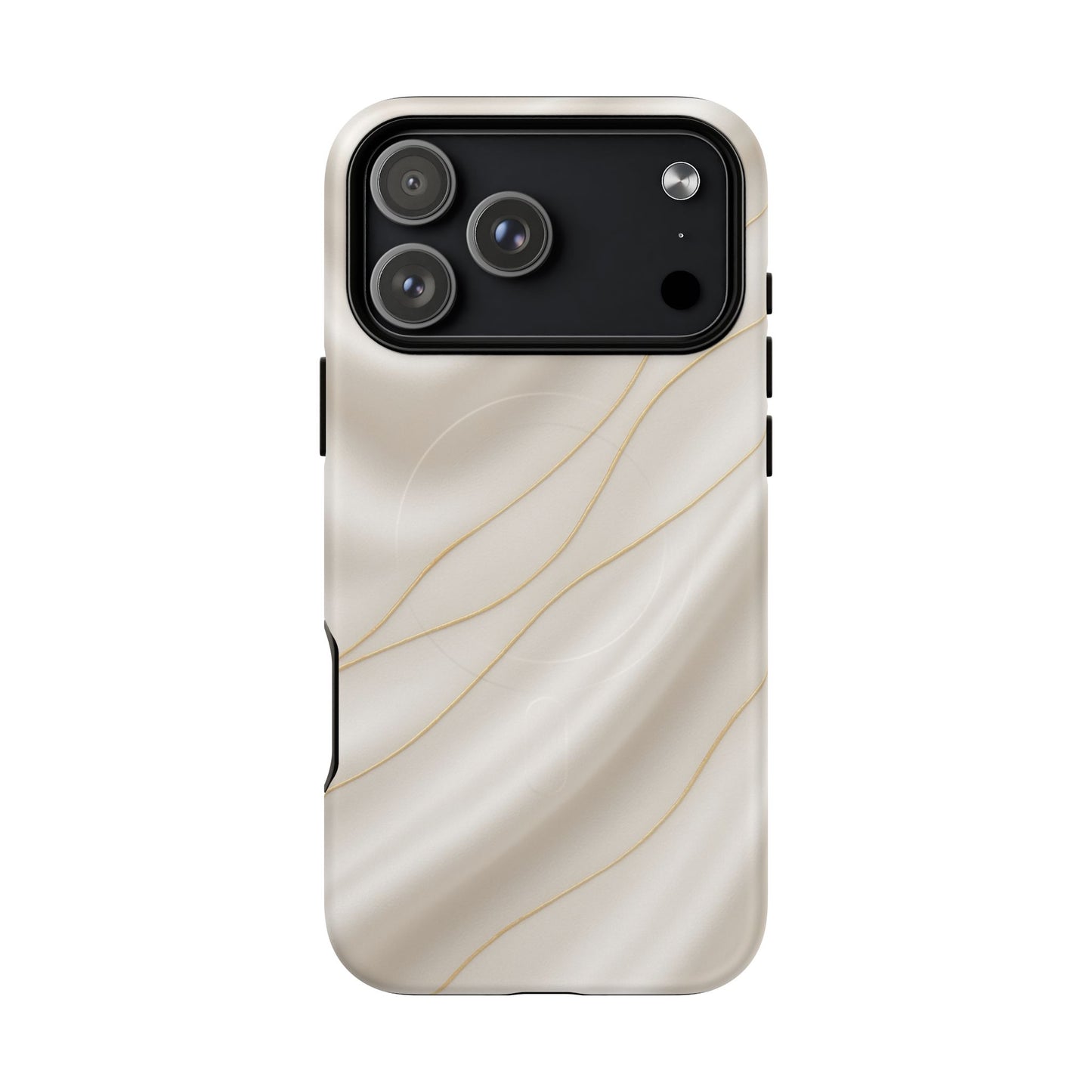 White Silk Gold Luxury iPhone Case with MagSafe - Shamo's