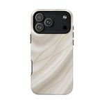 White Silk Gold Luxury iPhone Case with MagSafe - Shamo's