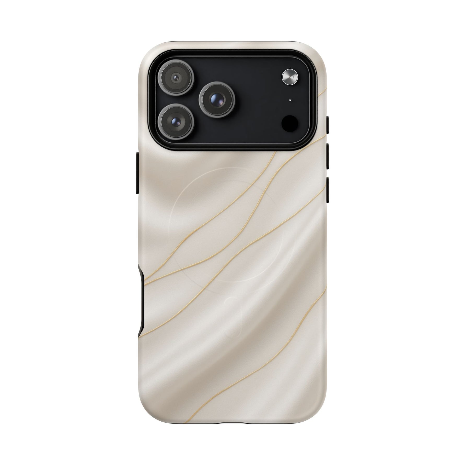 White Silk Gold Luxury iPhone Case with MagSafe - Shamo's