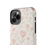 Pink Watercolor Heart Floral Pattern | Tough Impact Phone Case  Shamo's