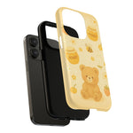 Cute Honey Teddy Bear iPhone Case — Yellow Bee & Honey Pot Design with MagSafe  Shamo's