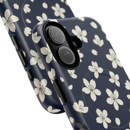 Navy Blossom Floral iPhone Case | MagSafe