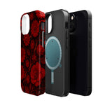 Melted Lava Dark Red Floral iPhone Case — MagSafe Compatible  Shamo's