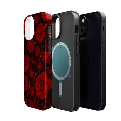 Melted Lava Dark Red Floral iPhone Case — MagSafe Compatible  Shamo's
