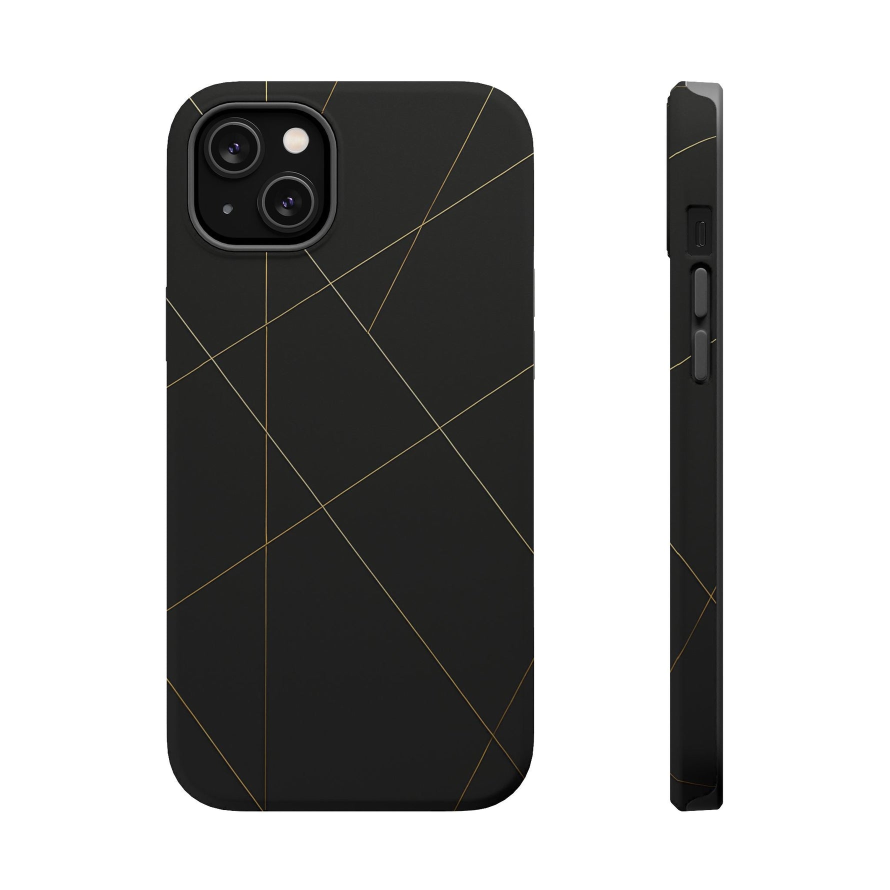 Black Geometric Design iPhone Case | MagSafe  Shamo's iPhone 14 Plus / Matte