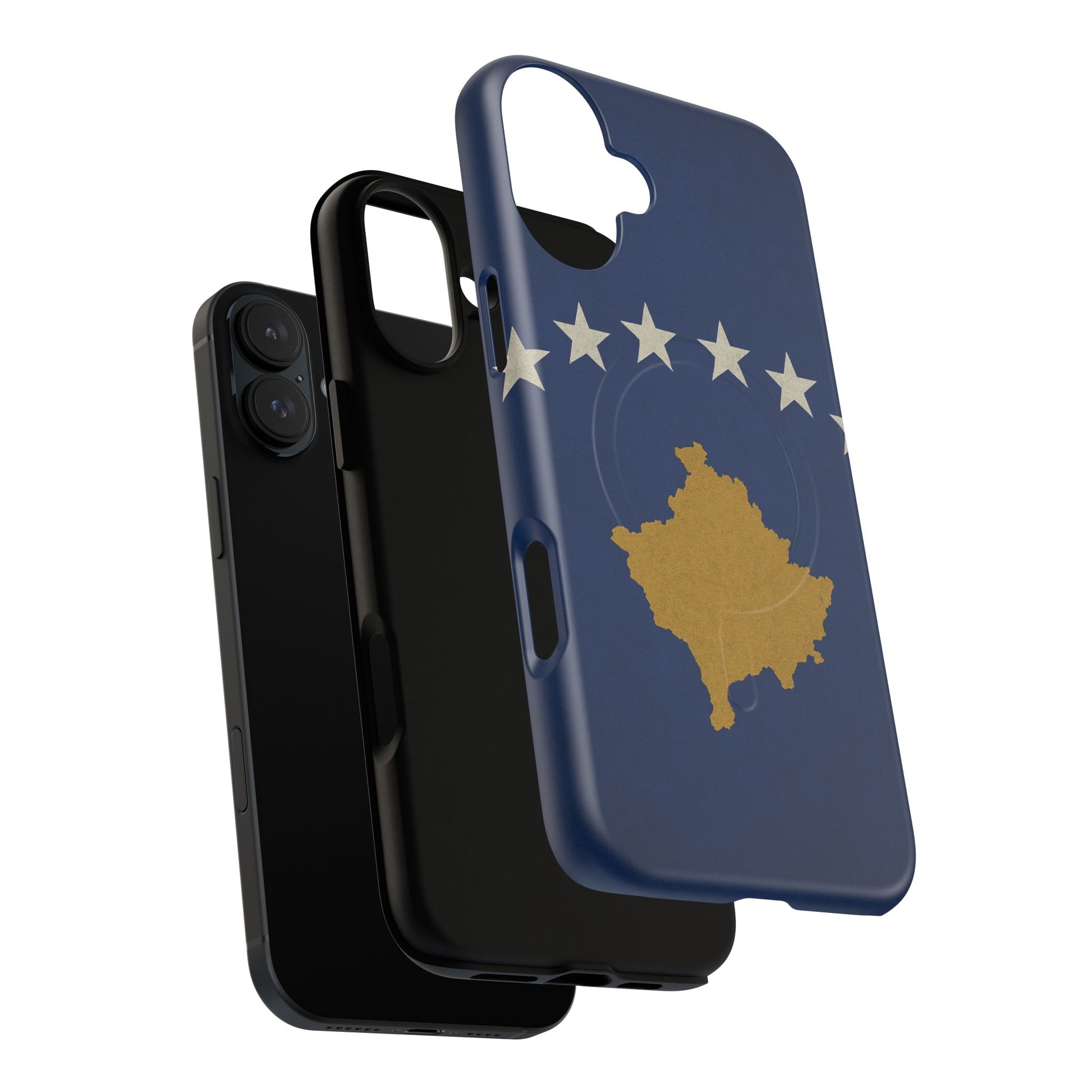 Kosovo Flag Tough iPhone Case — Navy Blue Stars & Gold Map (MagSafe compatible)  Shamo's