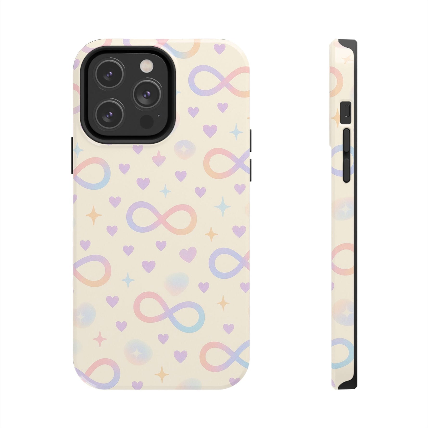 Infinity Pattern Tough Phone Case — Pastel Hearts & Stars  Shamo's iPhone 14 Pro Max